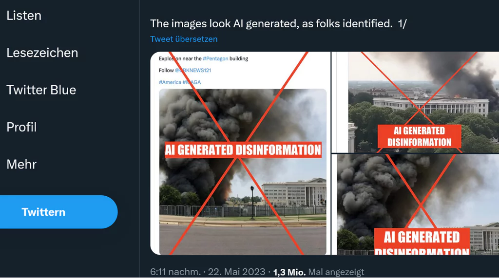Viral on Twitter: Fake photo of smoke at the Pentagon causes share prices to plummet